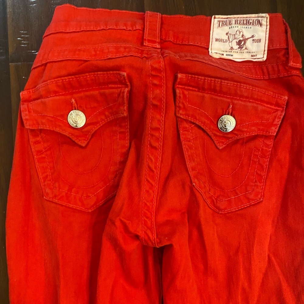True religion red skinny jeans